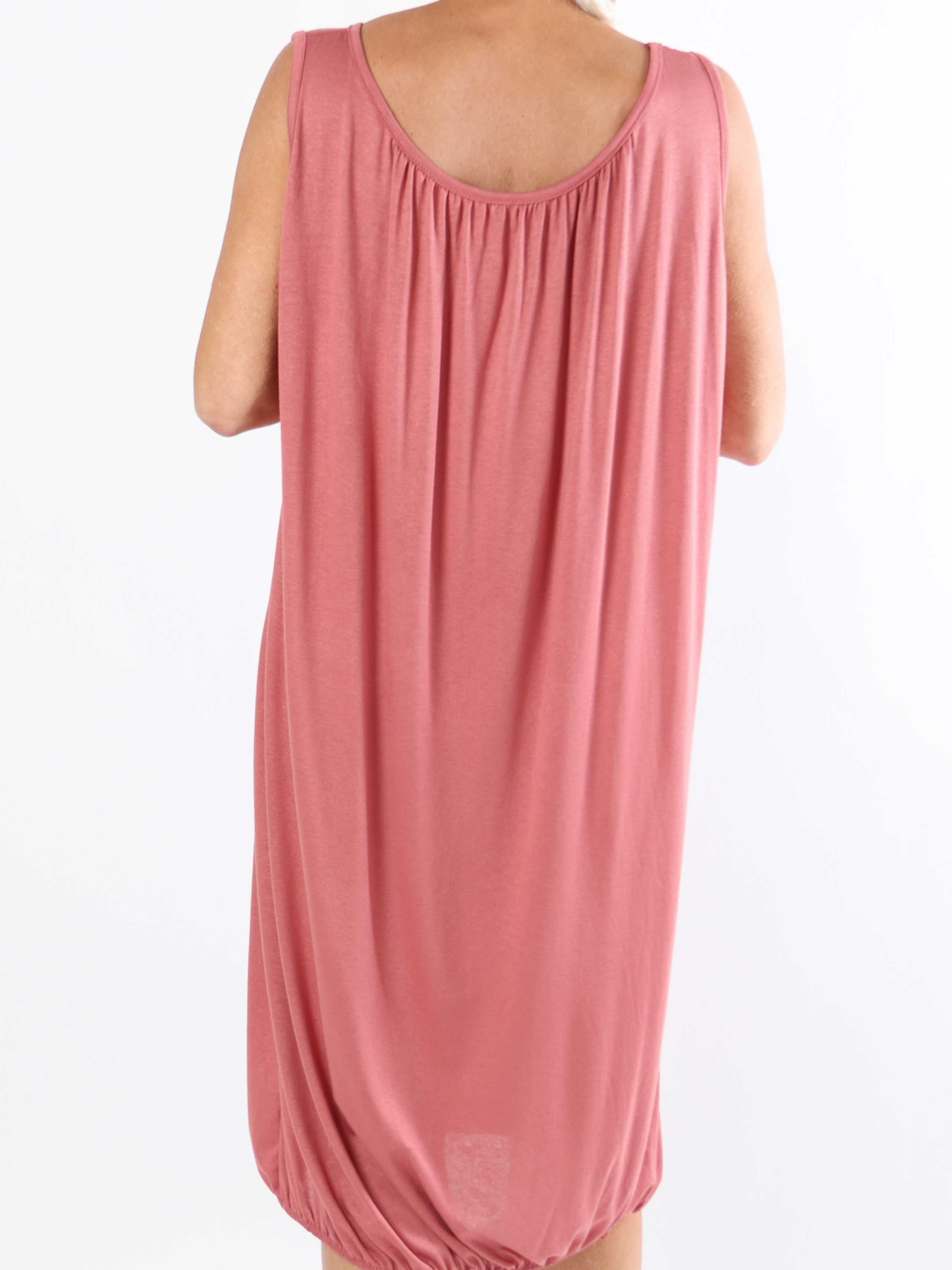 Miracle Sleeveless Dress - Plus size basis kjole i viskose med elastik forneden